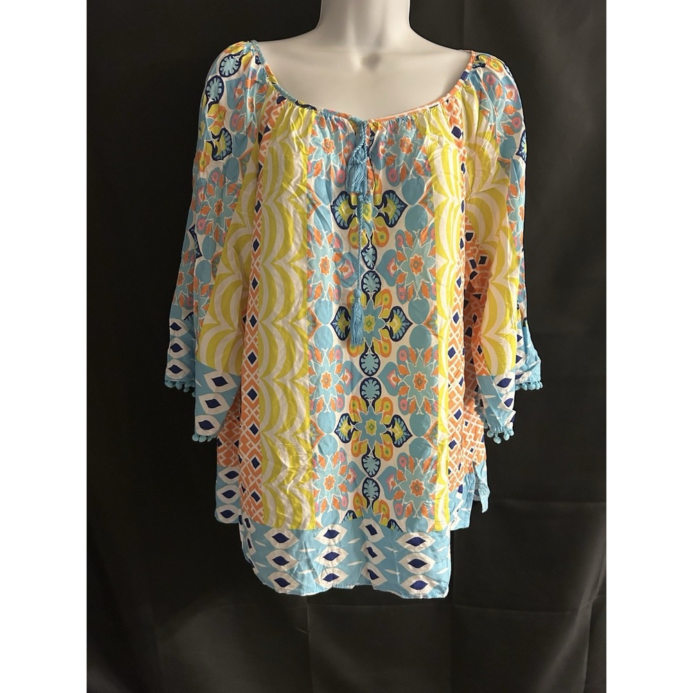 Size 14 Ruby Rd. Multi-Dazzle Sleeve Top #1805*8